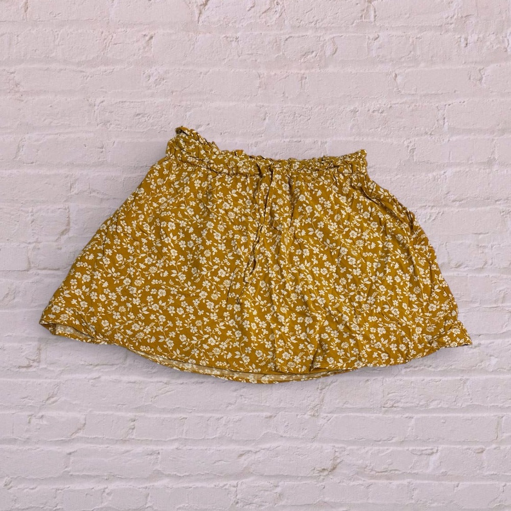 Beautees Mustard Floral Skirt